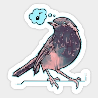 song bird at night Sticker